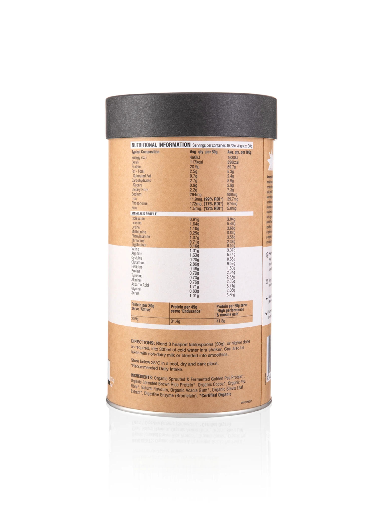 Raw Protein Isolate 500 Grams  - Cacao Coconut